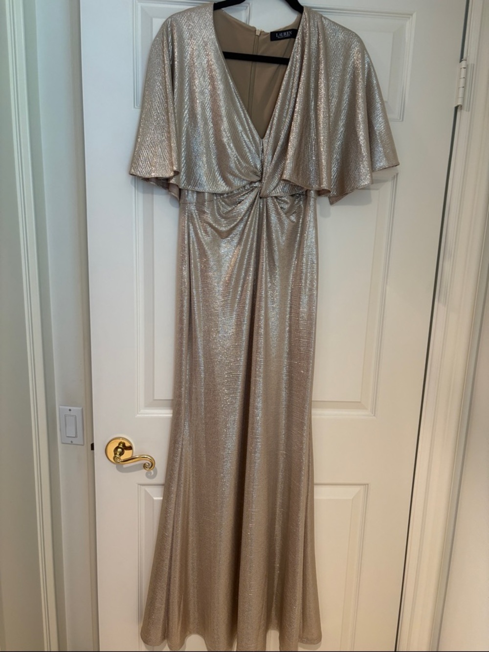 Lauren Ralph Lauren Shimmery Champagne Gold Evening Gown